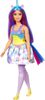 Barbie Dreamtopia Unicorn Doll (Curvy, Blue and Purple Hair), With Skirt, Removable Unicorn Tail and Headband