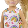Barbie - Chelsea Doll Wearing Rainbow-Print Dress and Yellow Shoes