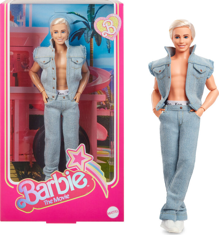Barbie The Movie Collectible Ken Doll Wearing Denim Matching Set