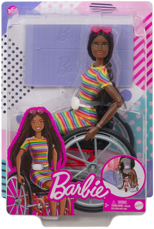 Barbie - Fashionistas - Poupée, fauteuil roulant, cheveux bruns