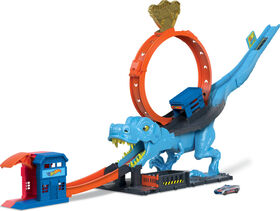 Hot Wheels- Ville - Coffret de jeu - L'Attaque du T-Rex