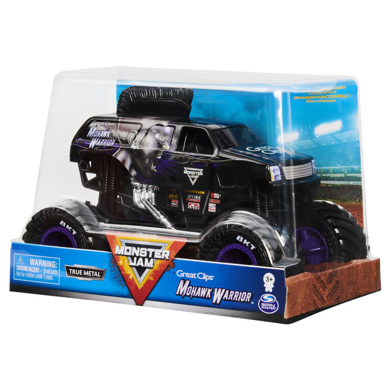 Monster Jam, Official Mohawk Warrior Monster Truck, Die-Cast Vehicle, 1:24 Scale