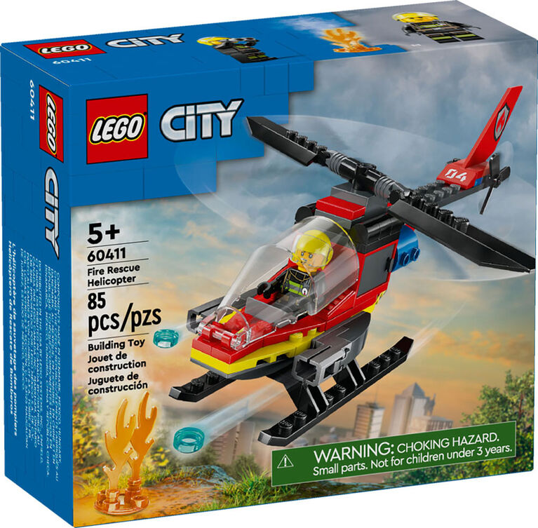 LEGO City Fire Rescue Helicopter Pretend Play Toy 60411