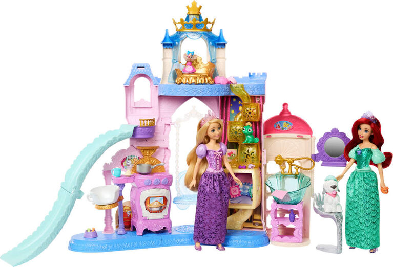 Disney Princess Pet Palace Playset with 7 Play Areas, 3 Animal Friends & 20+ Furniture & Accy