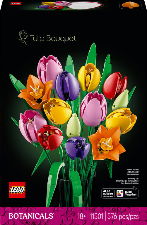 LEGO Botanicals Tulip Bouquet Flower Room Decor - Building Set for Adults, Ages 18+ - 11501
