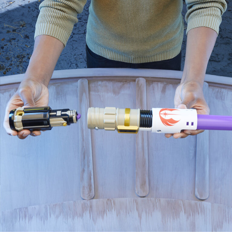 Star Wars Lightsaber Forge, Sabre laser de Mace Windu à lame violette extensible, jouet de déguisement personnalisable