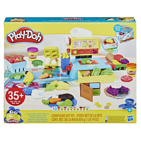 Play-Doh Supermarket Spree Playset with Toy Cash Register, 37 Pieces, and 10 Cans