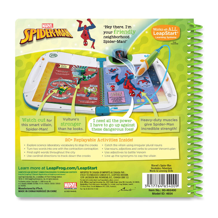 LeapFrog LeapStart Marvel's Spider-Man Vocabulary Adventure Words & Listening Skills - Édition anglaise