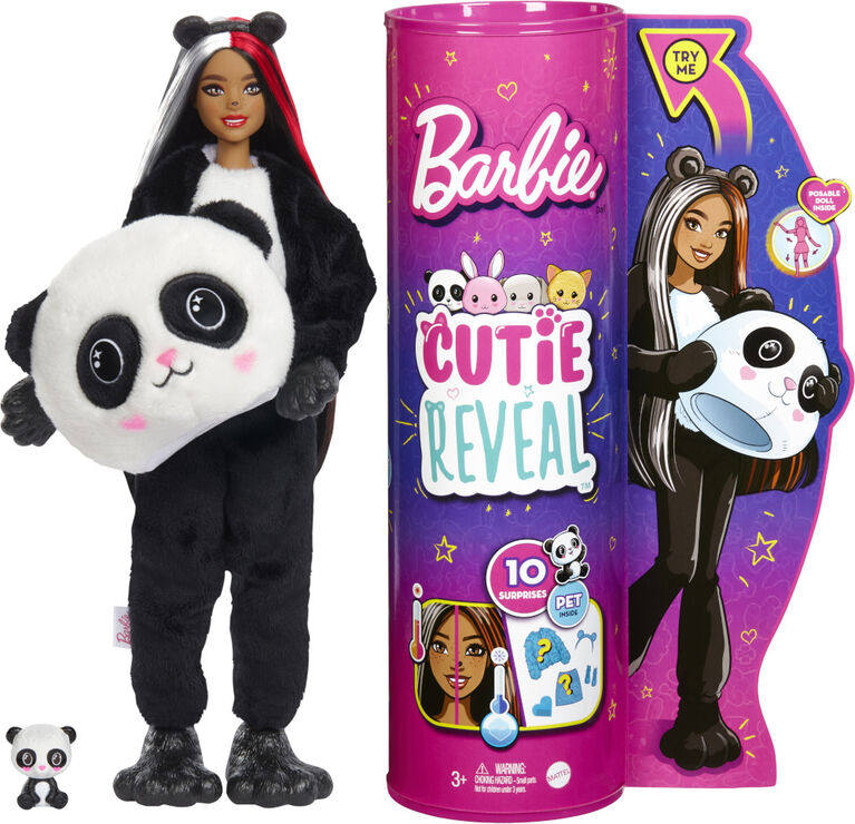 Barbie-Poupée Cutie Reveal avec costume de panda et 10surprises