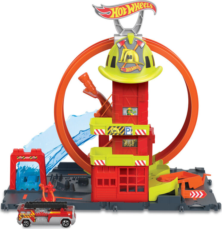 Hot Wheels City Super Loop Fire Station
