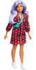 Barbie Fashionistas Doll #157, Curvy with Lavender Hair Wearing Red Plaid Dress, White Cowboy Boots & Teal Cross-Body Cactus Bag