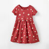 4-5 ans robe à manches courtes - imprimé rouge