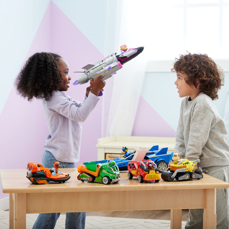 PAW Patrol : La Super Patrouille le film, Avion de sauvetage transformable avec figurine articulée Stella Super Patrouille, sons et lumières
