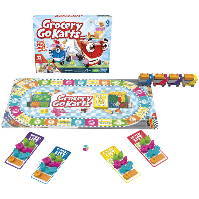 Épicerie en folie, jeu de plateau pour enfants et tout-petits, jeu d'assemblage avec mini articles, jeux préscolaires pour 2 à 4 joueurs