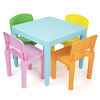 Humble Crew Kids Plastic Table & 4 Chairs, Modern Brights