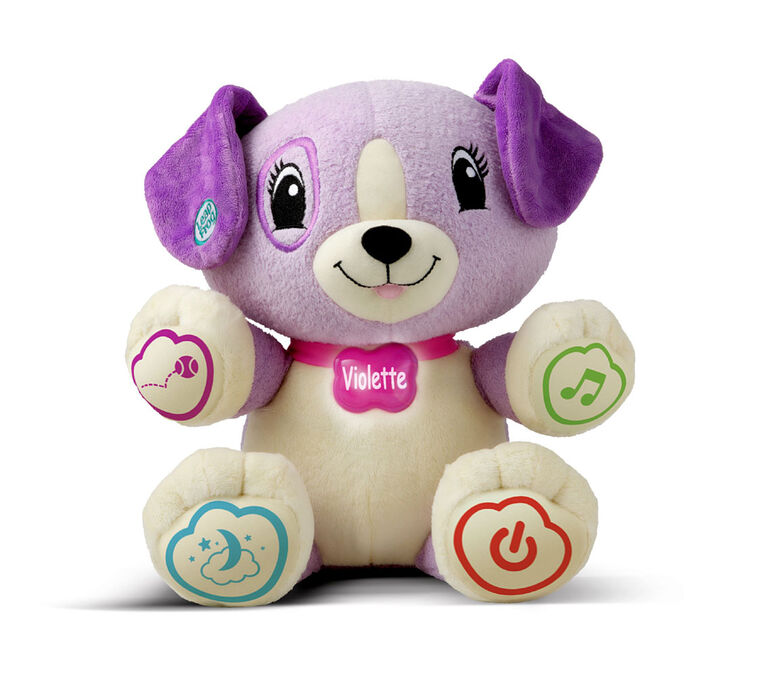 LeapFrog Mon Ami Violette, peluche pour bébé avec personnalisation, musique et berceuses, contenu éducatif pour les bébés et les jeunes enfants - Édition française