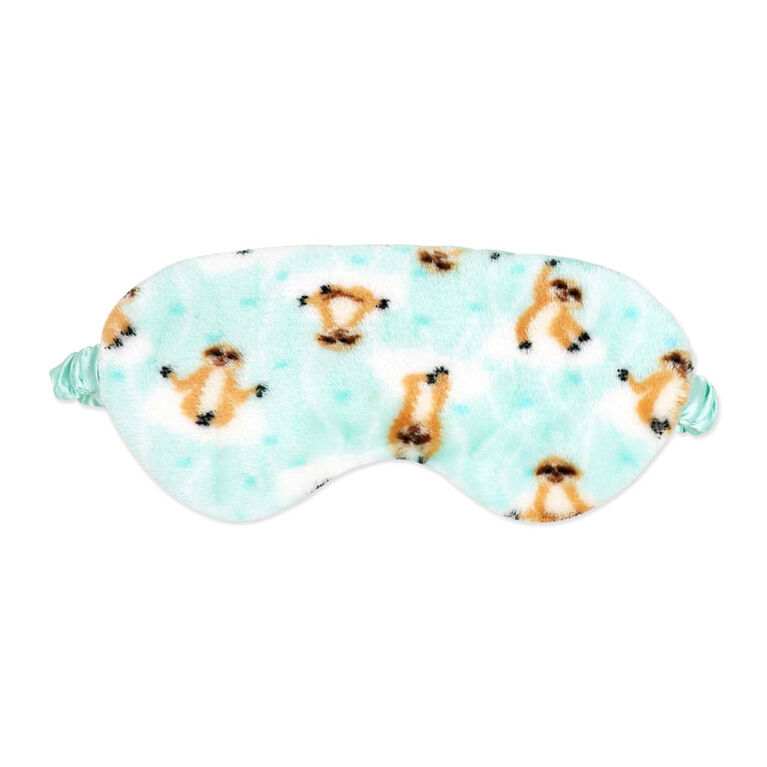 Jesse & Lulu Lounge Blanket with Sleep Mask: Aqua Sloth