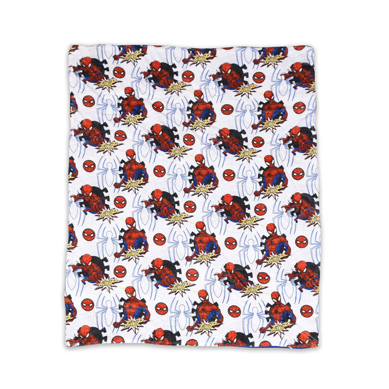 Ensemble de 3 pièces de literie Spiderman de Marvel pour lit de tout-petit avec couette réversible, drap-housse et taie d'oreiller par Nemcor