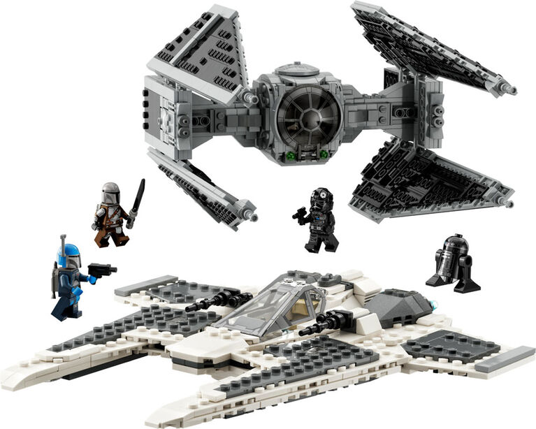 LEGO Star Wars Le chasseur Fang mandalorien contre l'Intercepteur TIE 75348 (957 Pièces)