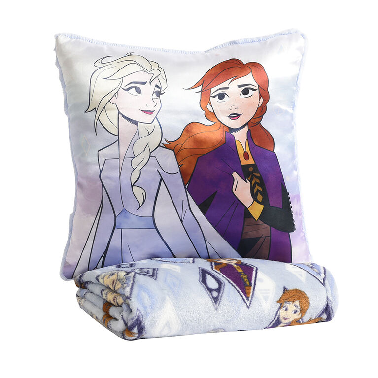 Disney Frozen 2 Piece Throw and Cushion Set