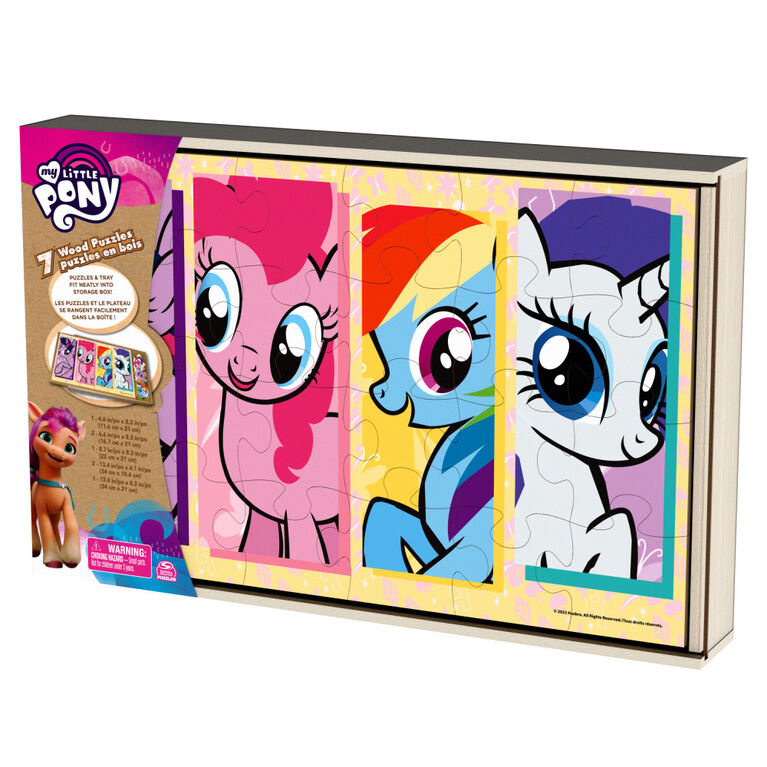 My Little Pony, 7 Wood Puzzle Pack Jigsaw Activity Bundle 12-Piece 16-Piece 24-Piece