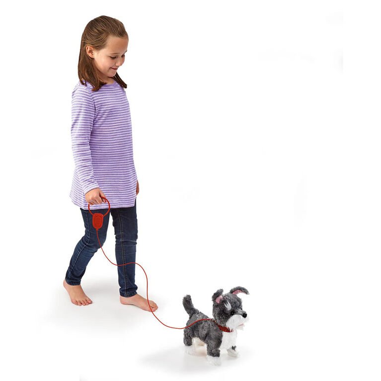 Pitter Patter Pets - Coffret Walk Along Puppy Gris et blanc - Notre exclusivité