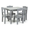 Kids Wood Table and 4 Chairs, Grey/Grey