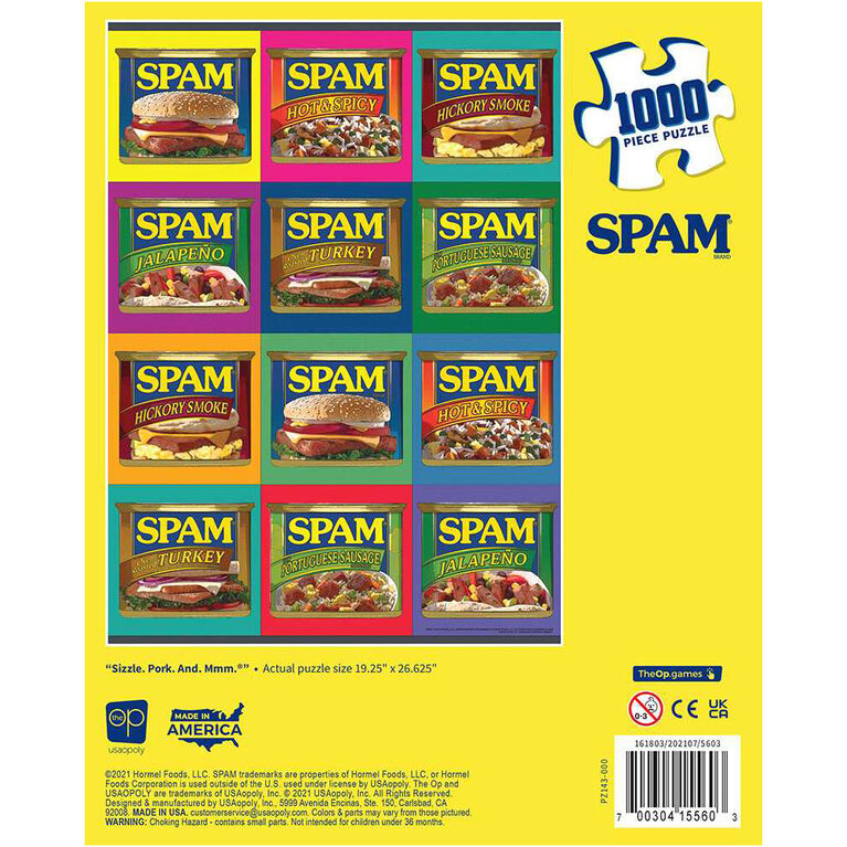 Casse-Tête 1000 Pièces De "SPAM Brand" -  "Sizzle. Pork. And. Mmm." - Édition anglaise