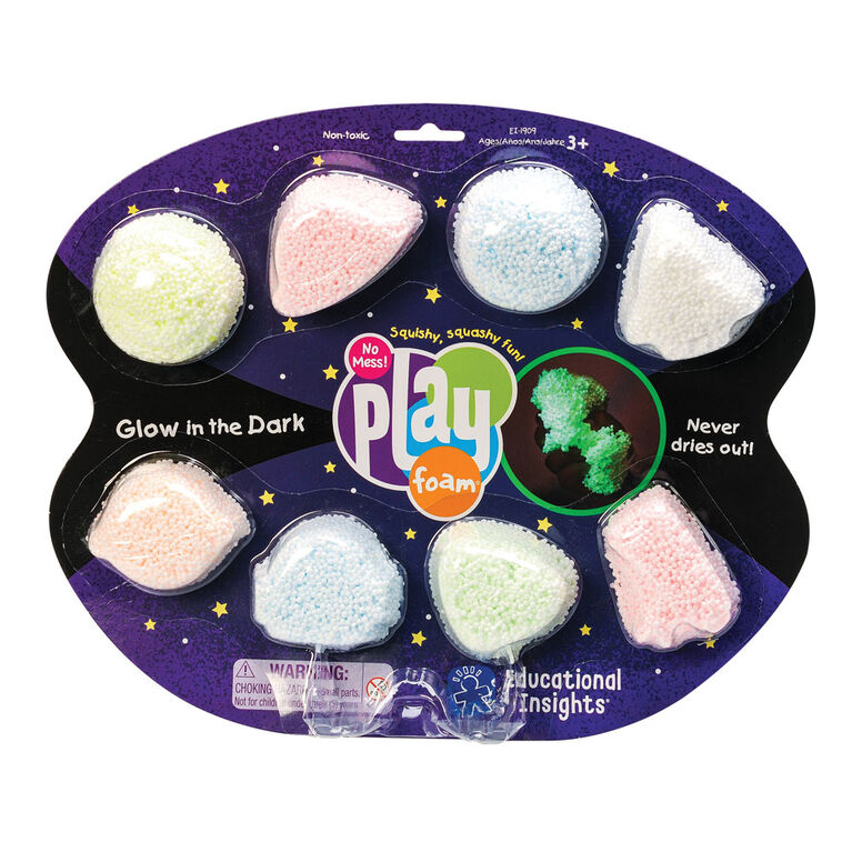Educational Insights Playfoam Glow-In-The Dark, 8 Pack - English Edition