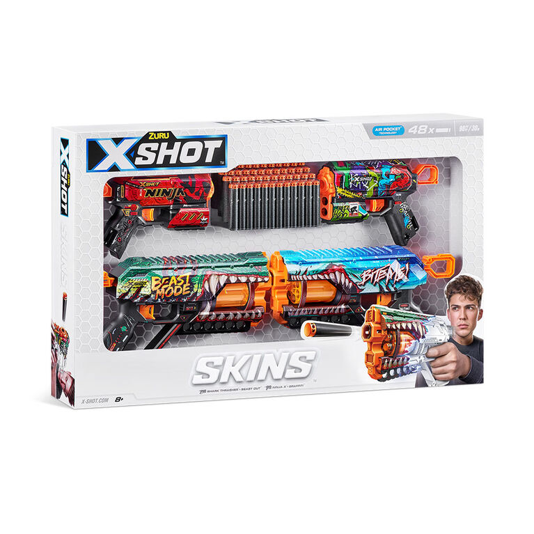 X-Shot Skins Double Griefer Double Flux Blaster Combo Pack (48 Darts) by ZURU