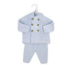 Rock a Bye Baby Coffret cadeau 2 pi&egrave;ces cardigan et pantalon en tricot bleu 6-9 mois