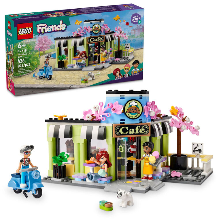 LEGO Friends Heartlake City Café Toy for Kids, Bakery Building Set for Social Development 42618
