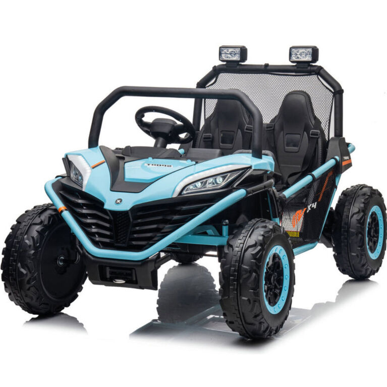 KIDSVIP Kids' & Toddlers' Licensed 2-Seater 12V Dune Buggy 4X4 Ride-On UTV w/ RC - Blue