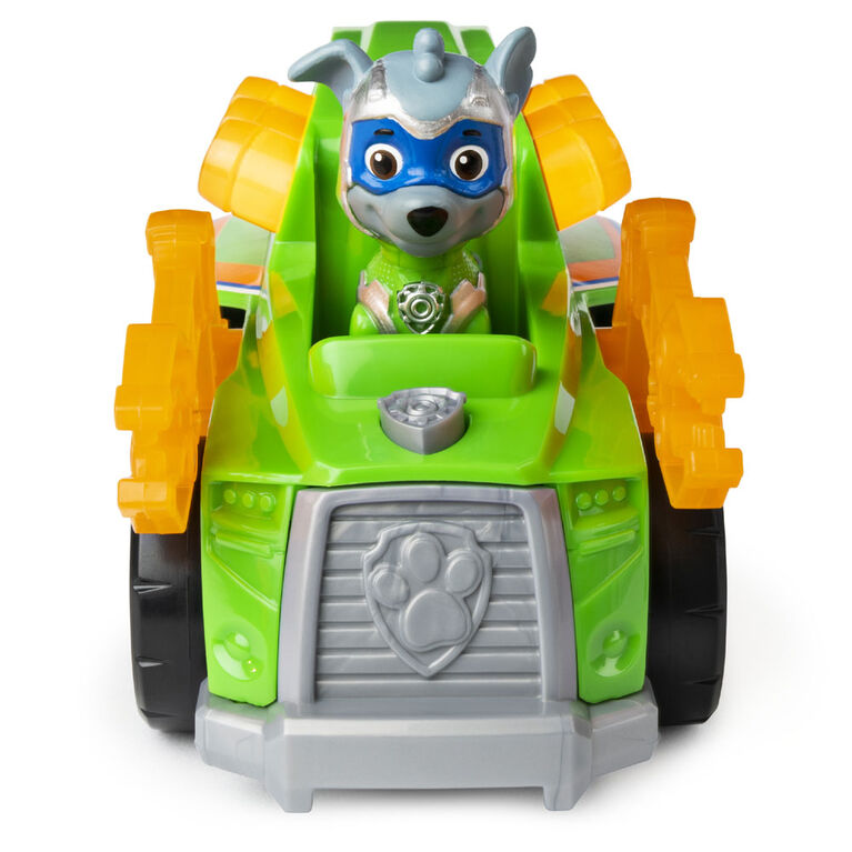 PAW Patrol, Mighty Pups Super PAWs Rocky's Deluxe Vehicle with Lights and Sounds