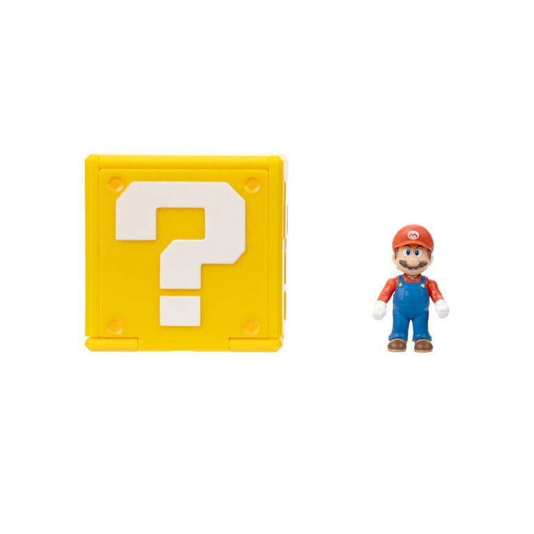 Super Mario Bros Le Film - Figurine miniature 1,25" avec Bloc Point d'interrogation - Mario