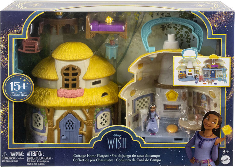 Disney -Wish -Coffret -Chaumière, mini-poupée Asha de Rosas, fig. Star