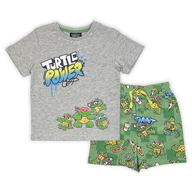 Ensemble t-shirt et short 2 pièces Teenage Mutant Ninja Turtles - Mélange de gris