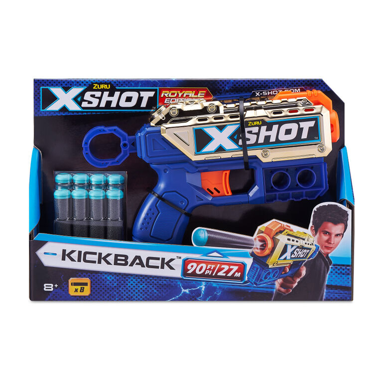 X-Shot Excel Kickback Royale Edition Foam Dart Blaster (8 Darts) by ZURU
