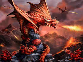 Anne Stokes - Dragon de Feu - 500 pc Casse-t&ecirc;te Super 3D.