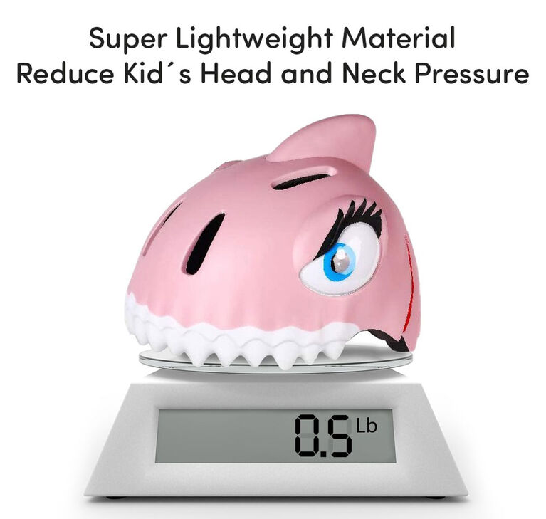 Animiles - Casque 3D Requin pour enfant - Rose, Taille unique, de 3 à 8 ans - Édition anglaise