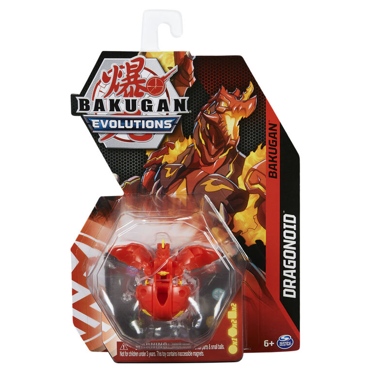 Bakugan Evolutions, Dragonoid (Red), 2-inch Tall Collectible Action Figure and Trading Card