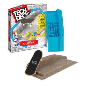 Tech Deck DIY Concrete, Coffret à modeler réutilisable avec fingerboard Enjoi exclusif, rail, moules et kit de skatepark