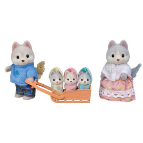 Calico Critters Husky Family, ensemble de 5 figurines de poupée à collectionner