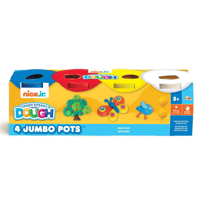 Nick Jr Ready Steady Dough 4 Jumbo Pots Primary Colours - R Exclusive - Styles May Vary