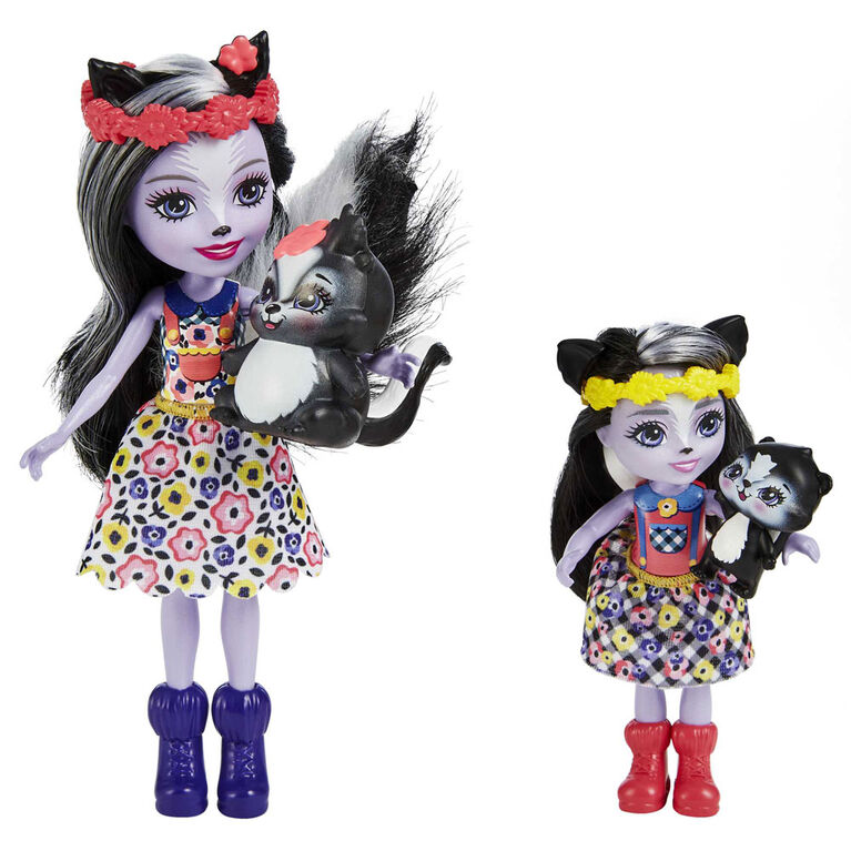 Enchantimals Sage Skunk & Caper Sister Dolls and Sabella Skunk & Striper