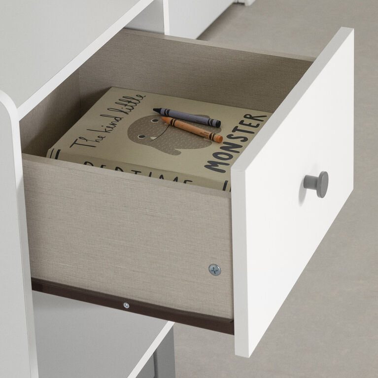 Bebble 1-Drawer Nightstand Gray and White