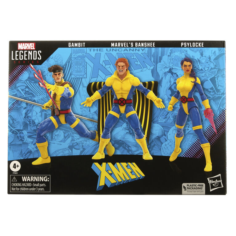 Hasbro Marvel Legends Series: Marvel's Banshee, Gambit, and Psylocke X-Men 60th Anniversary Marvel Legends Action Figures, 6 Inch