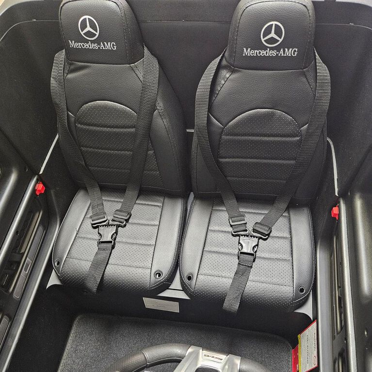 KIDSVIP Officially Licensed Mercedes G Series 24V 4x4 Kids Ride-On 2-Seater Car w/ Rubber Wheels, Music, RC - Matte Black