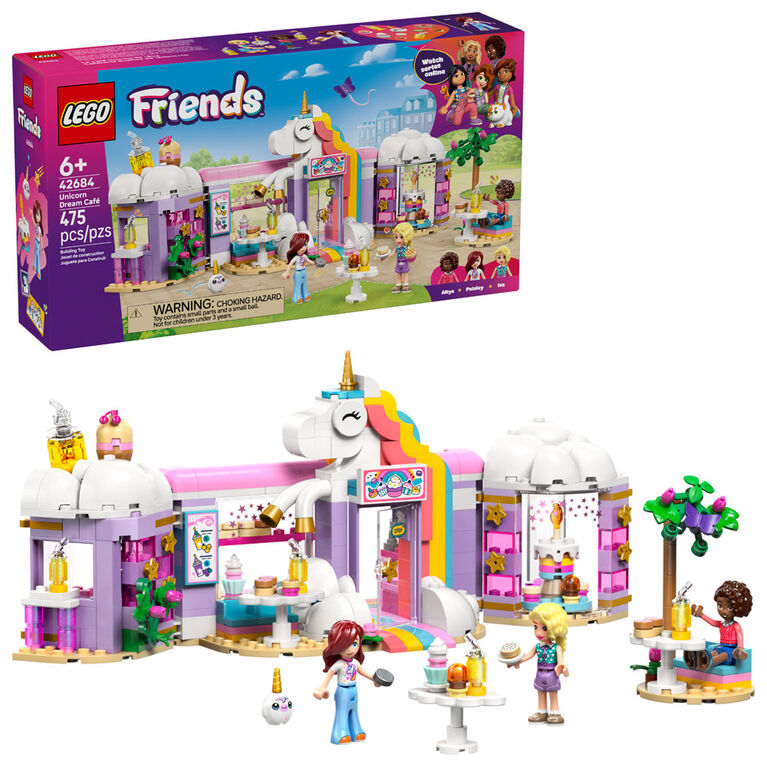 LEGO Friends Le Caf&eacute; Licorne de R&ecirc;ve - Ensemble de construction - Jouet de Simulation sur le Th&egrave;me des Licornes, avec 3 minipoup&eacute;es - 42684