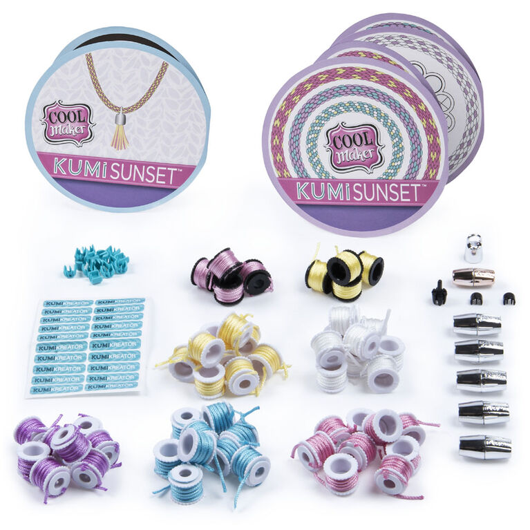 Cool Maker, recharge de coffret de mode KumiKreator Sunset, kit de bracelets  de l'amitié et de colliers